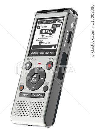 Digital voice recorder, dictaphone. 3D rendering 113008386