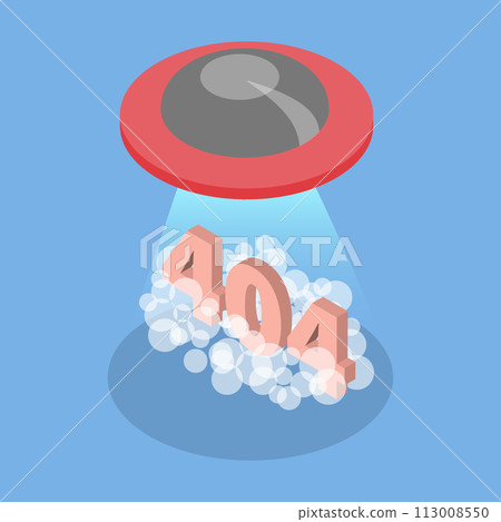 3D Isometric Flat Vector Illustration of 404 Error, Composition with Alien Spaceship 3D Isometric Flat Vector Illustration of 404 Error, Composition with Alien Spaceship 113008550