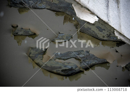 Ceiling with peeling paint Ceiling with peeling paint 113008718