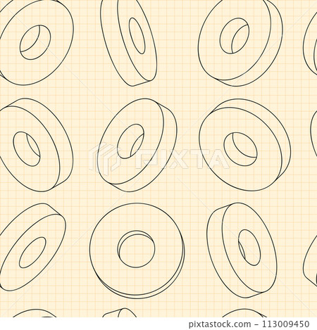 Mechanical engineering drawings on blue background. Cutter, assembly tool with replaceable multi-faceted plate. Technical Design. Cover. Blueprint. Vector illustration. 113009450