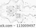 Chatbot OpenAi and line technology network background. Smart AI or Artificial Intelligence vector illustration using Chatbot.Digital technology. 113009497