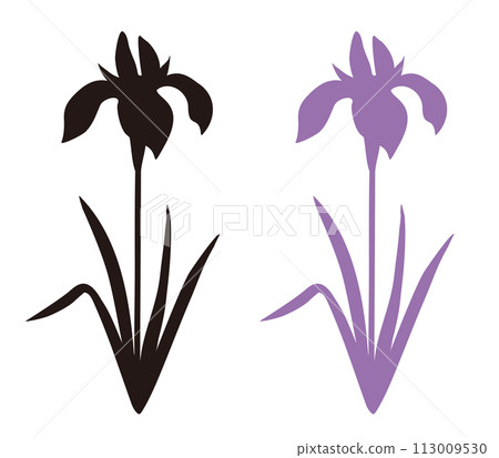 Kakitsubata silhouette illustration Kakitsubata silhouette illustration 113009530