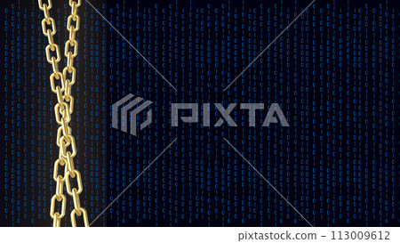 The Gold chain for abstract or Business image 3d rendering. 113009612