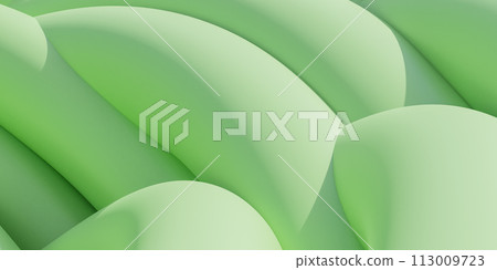 Abstract green wavy surface illustration displaying smooth curves and soft lighting 3d render illustration 113009723