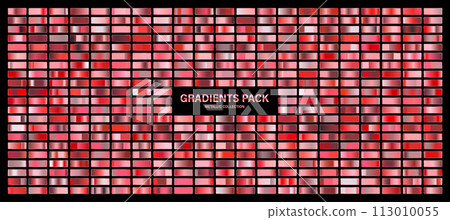 Red ruby glossy gradient, metal foil texture. Color swatch set. Collection of high quality gradients. Shiny metallic background. Design element. Vector illustration Red ruby glossy gradient, metal foil texture. Color swatch set. Collection of high quality gradients. Shiny metallic background. Design element. Vector illustration 113010055