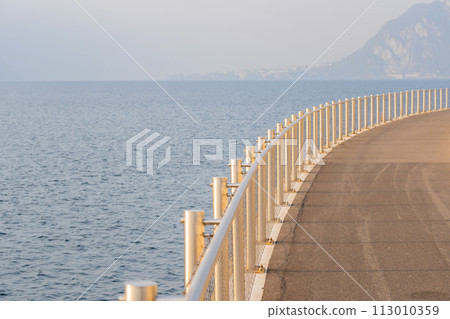 Beautiful landscape with pathway view, Como Lake, Italy 113010359