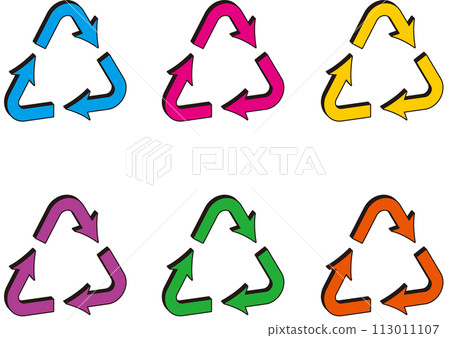 三角循環圖圖表箭頭3D風格 113011107