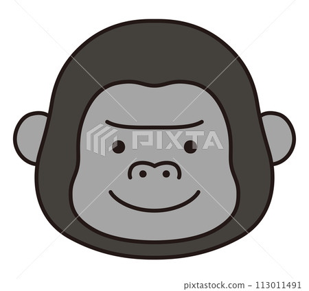 Vector illustration of cute gorilla face. icons, animals Vector illustration of cute gorilla face. icons, animals 113011491