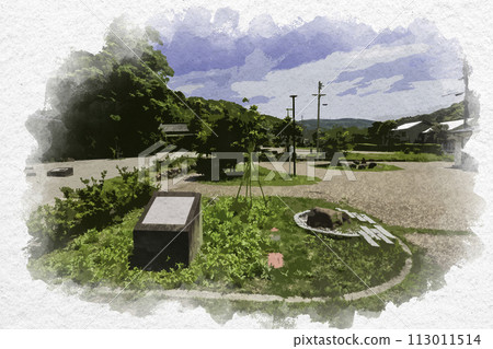 水彩風格 玉造溫泉 玉造湯之裡公園 島根縣松江市 113011514