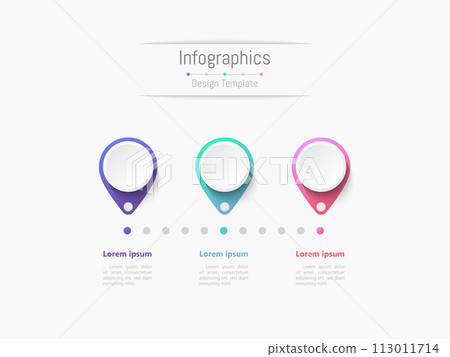 Infographic 3 options design elements for your business data. Vector Illustration. 113011714
