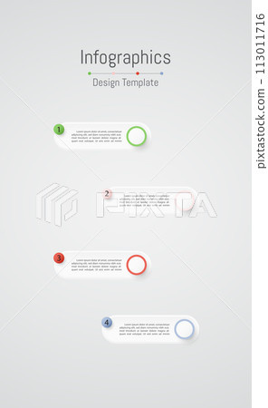 Infographic 4 options design elements for your business data. Vector Illustration. 113011716