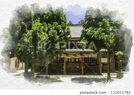 水彩風格 玉造溫泉 玉造湯神社參拜堂 島根縣 松江市 113011762