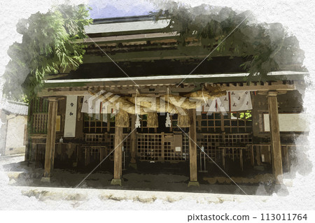 水彩風格 玉造溫泉 玉造湯神社參拜堂 島根縣 松江市 水彩風格 玉造溫泉 玉造湯神社參拜堂 島根縣 松江市 113011764