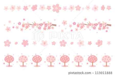 Cute cherry blossom material set 113011888