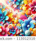abstract background with colorful butterflies, colorful flowers background abstract background with colorful butterflies, colorful flowers background 113012310