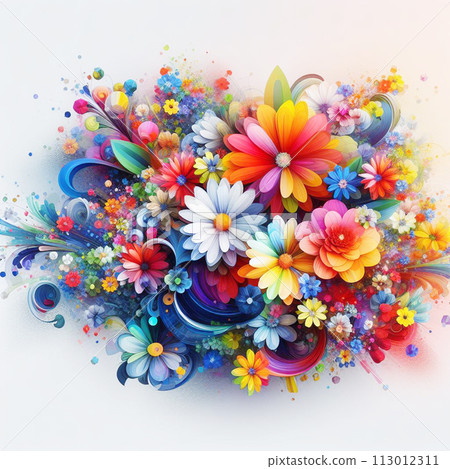 abstract flower with butterfly, colorful flowers background abstract flower with butterfly, colorful flowers background 113012311