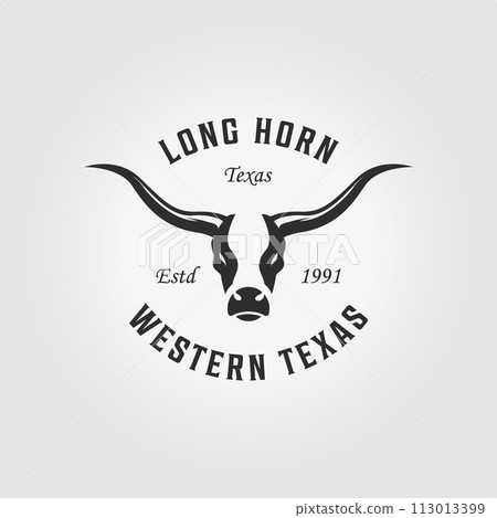 cow antler horns logo vector design illustration vintage cow antler horns logo vector design illustration vintage 113013399