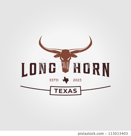 skull longhorn western texas logo vector design illustration icon skull longhorn western texas logo vector design illustration icon 113013403