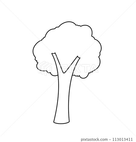 A tree is drawn in black and white 113013411