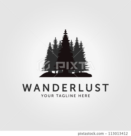 pines tree logo icon design vector illustration 113013412