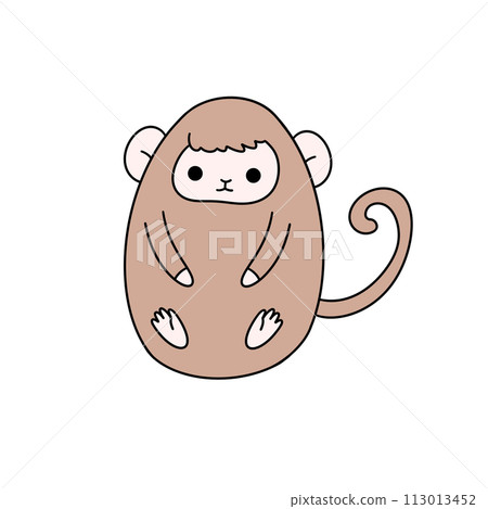 A cartoon monkey is sitting on its hind legs A cartoon monkey is sitting on its hind legs 113013452