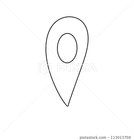 A white circle with a black dot in the center 113013708