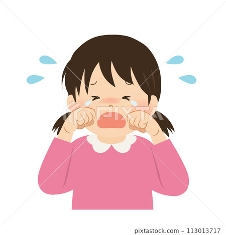 Vector illustration of crying girl 113013717