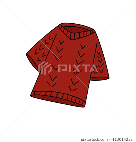 A red sweater with a white background A red sweater with a white background 113014252