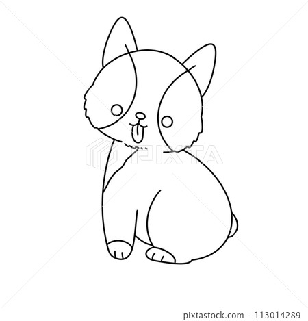 A cartoon cat with a tongue sticking out 113014289