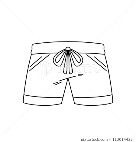 A pair of shorts with a white lace around the waist 113014422