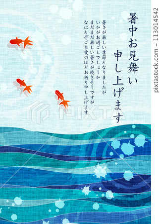 金魚夏季日本圖案背景 113014542