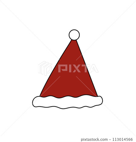 A red hat with a white band and a white ball on top A red hat with a white band and a white ball on top 113014566