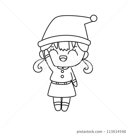 A girl in a white dress is holding her hand up in the air and smiling A girl in a white dress is holding her hand up in the air and smiling 113014598