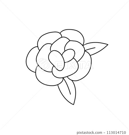 A flower with a leaf is drawn in black 113014710