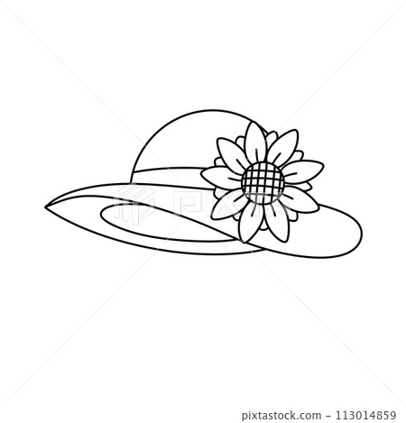A hat with a sunflower on it A hat with a sunflower on it 113014859