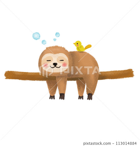 Hand-drawn sloth illustration 113014884