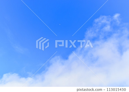 beautiful blue sky with white cloud, natural background in springtime beautiful blue sky with white cloud, natural background in springtime 113015430