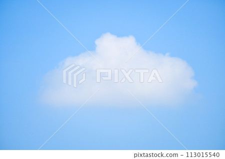 beautiful blue sky and white fluffy single cloud with sunrise in the morning, natural background beautiful blue sky and white fluffy single cloud with sunrise in the morning, natural background 113015540