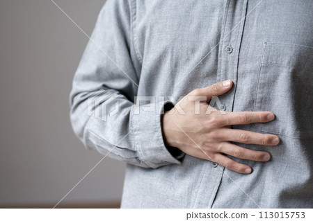 Man with abdominal pain body parts Man with abdominal pain body parts 113015753
