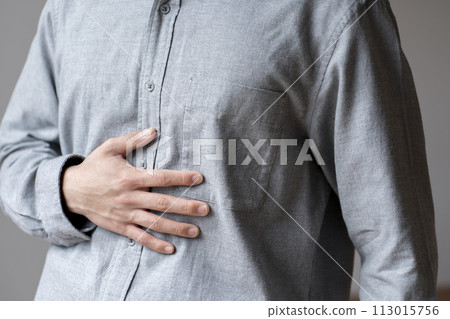 Man with abdominal pain body parts Man with abdominal pain body parts 113015756