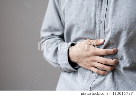 Man with abdominal pain body parts Man with abdominal pain body parts 113015757