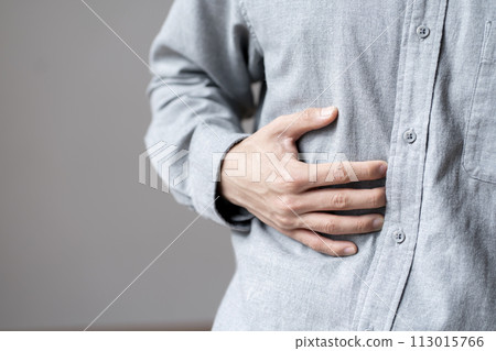 Man with abdominal pain body parts Man with abdominal pain body parts 113015766