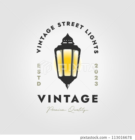 minimalist lantern or streetlight logo icon design vector, illustration of streetlamp minimalist lantern or streetlight logo icon design vector, illustration of streetlamp 113016678