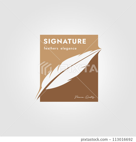 poster of feather logo icon vintage design vector illustration 113016692