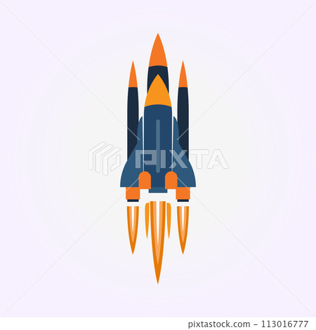 Vintage Rocket and Jet Logo Vector Template, Modern spaceship design flat illustration 113016777