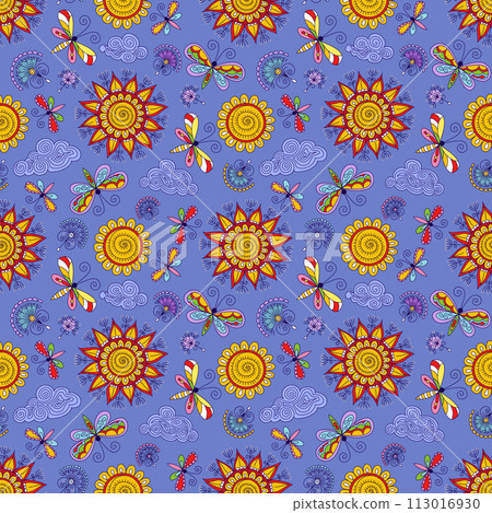 vector seamless color floral pattern vector seamless color floral pattern 113016930