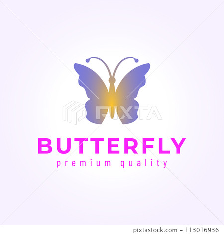 minimalist butterfly logo icon design vector, colorful vintage cute butterfly illustration minimalist butterfly logo icon design vector, colorful vintage cute butterfly illustration 113016936