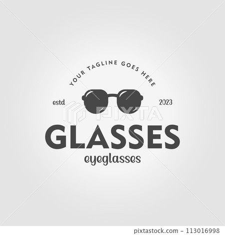 simple eyeglass logo icon design vintage vector illustration simple eyeglass logo icon design vintage vector illustration 113016998
