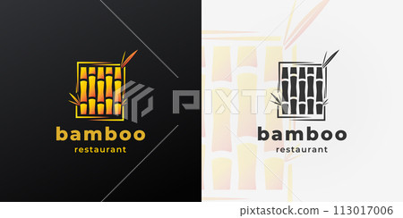 Label of Bamboo Logo Icon Design, Illustration Vector of Beauty Bamboo Restaurant Label of Bamboo Logo Icon Design, Illustration Vector of Beauty Bamboo Restaurant 113017006
