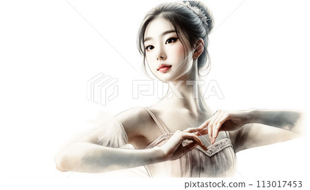 美麗的少女日本芭蕾舞者 113017453